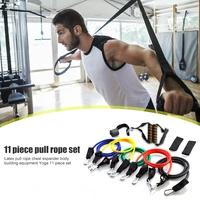 11pcs tpe resistance band latex strength gym equipment home elastic pull rope home fitness workout body building equipment