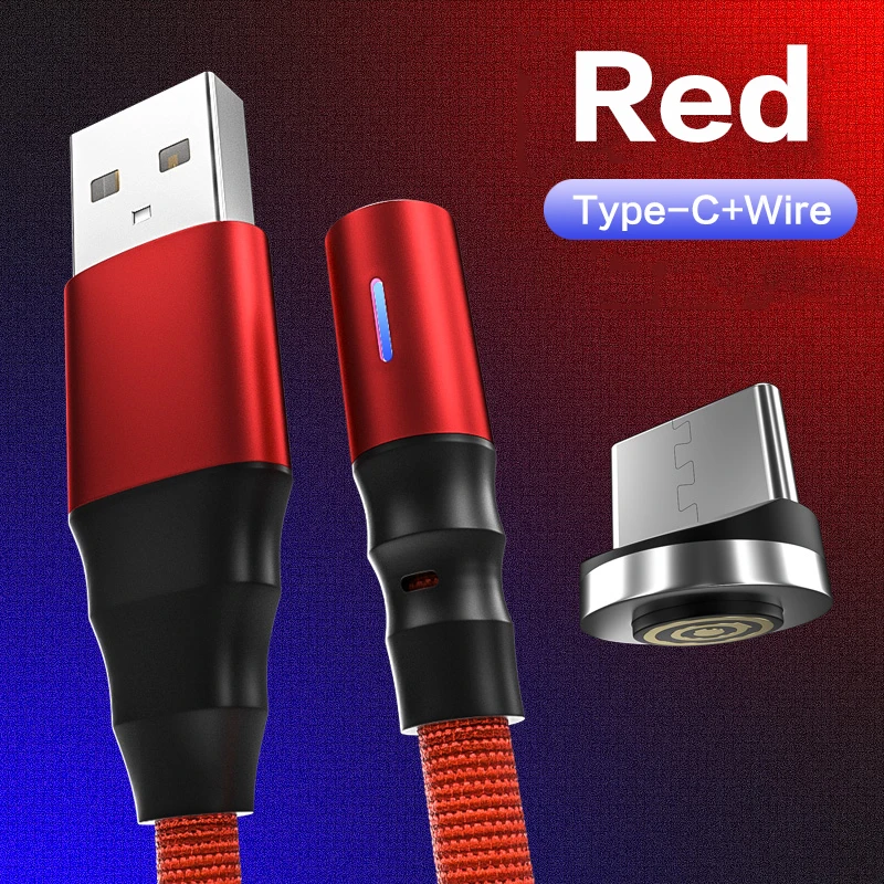 Магнитный Micro USB кабель для iPhone samsung Быстрая зарядка данных провод шнур магнитное зарядное устройство usb type C 1,2 m кабель для мобильного телефона - Цвет: For Type C Red