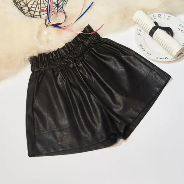 Женские шорты из искусственной кожи эластичные короткие брюки с высокой талией и