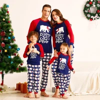 christmas costume family matching suit family pajamas 2021 fashion print bear christmas costume family parent child costume