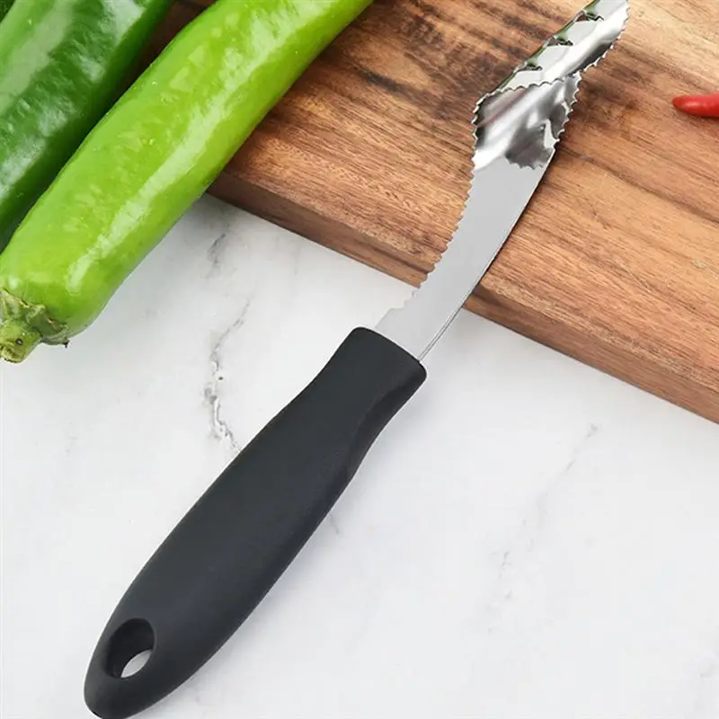 4 шт. перцеочиститель инструменты с зубчатыми ломтиками из нержавеющей стали