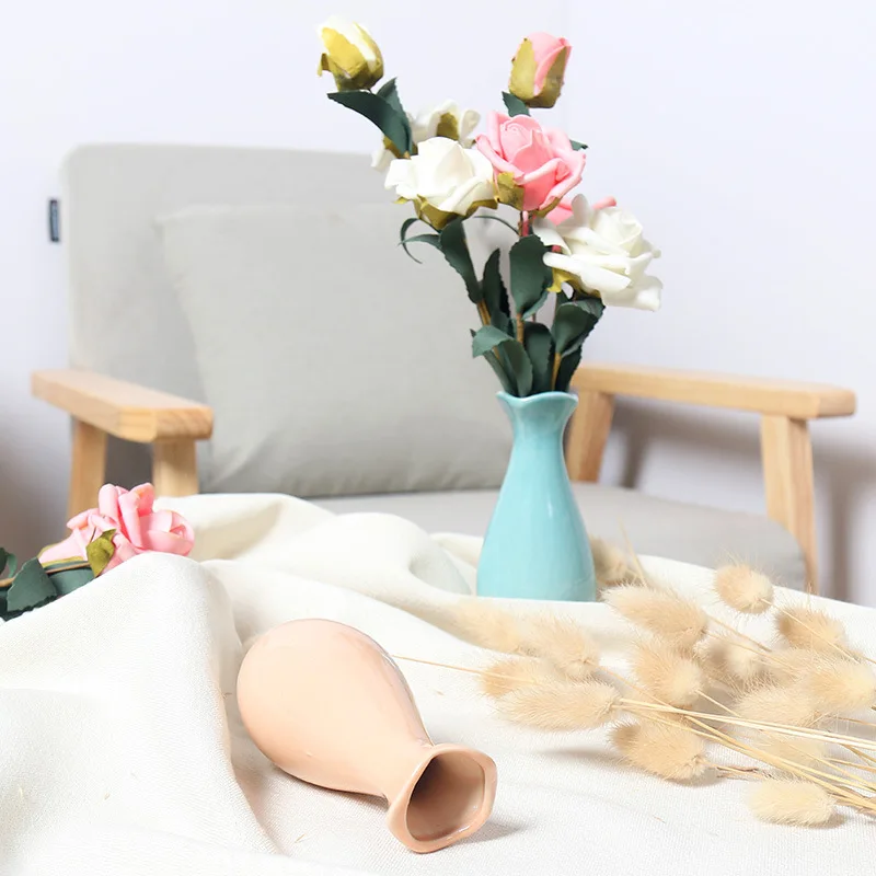 Маленькие красочные свежие керамические вазы современный простой домашний