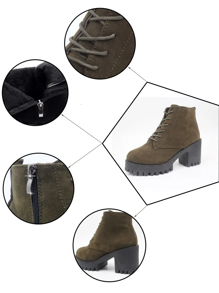 Сапоги Aleafalling женские из флока обувь для студентов колледжа на шнуровке молнии