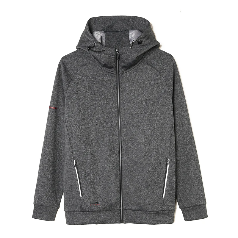

LKSD Autumn Winter Sport Causal Gray Hooded Men's Jacket Tops New Streetwear Full Sleeve Loose Men Jacket T17070054