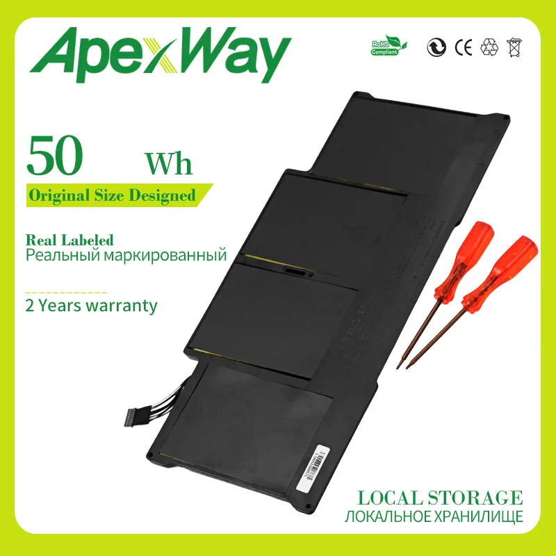 Аккумулятор для ноутбука MacBook Air 13 дюймов 7 3 В 50 Вт/ч A1405 A1496 A1369 2011 A1466 2012 MC503 MC504 MC965