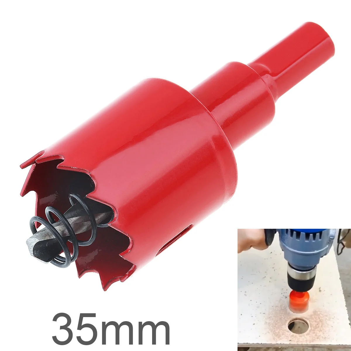 

35mm M42 Bi-Metal Hole Saws Drilling Hole Cut Tool with Sawtooth and Spring for PVC Plate / Woodworking