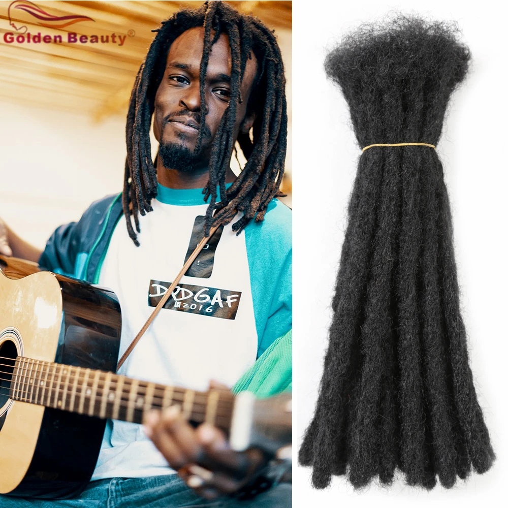 Golden Beauty Synthetic Hair Extensions 10inch Dreadlocks Fashion Hip Hop Style Men Handmade Crochet Dread Lock Janet Collection