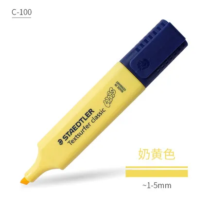 Cream yellow 1 шт. Staedtler sharpie цветной хайлайтер 364 Детские макароны студентов с офисными бликами текст маркер для выделения ручка - Цвет: Cream yellow