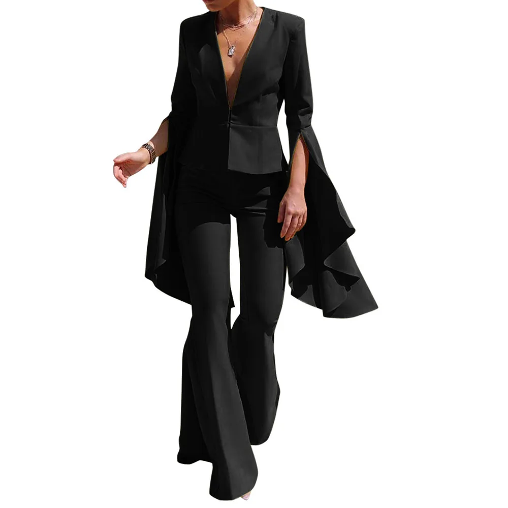 Женские комплекты из двух предметов Осенние сексуальные повседневные блейзеры с