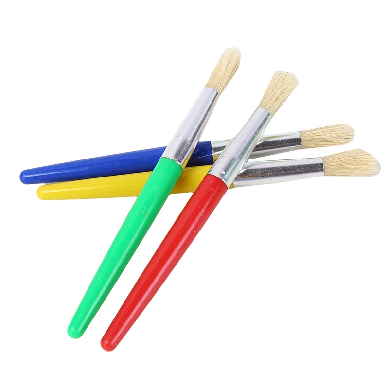 Paint Brush For Children Oil Watercolor Painting Candy Color Plastic Handel Bristel Brushes Gouache Drawing Art Supply | Дом и сад