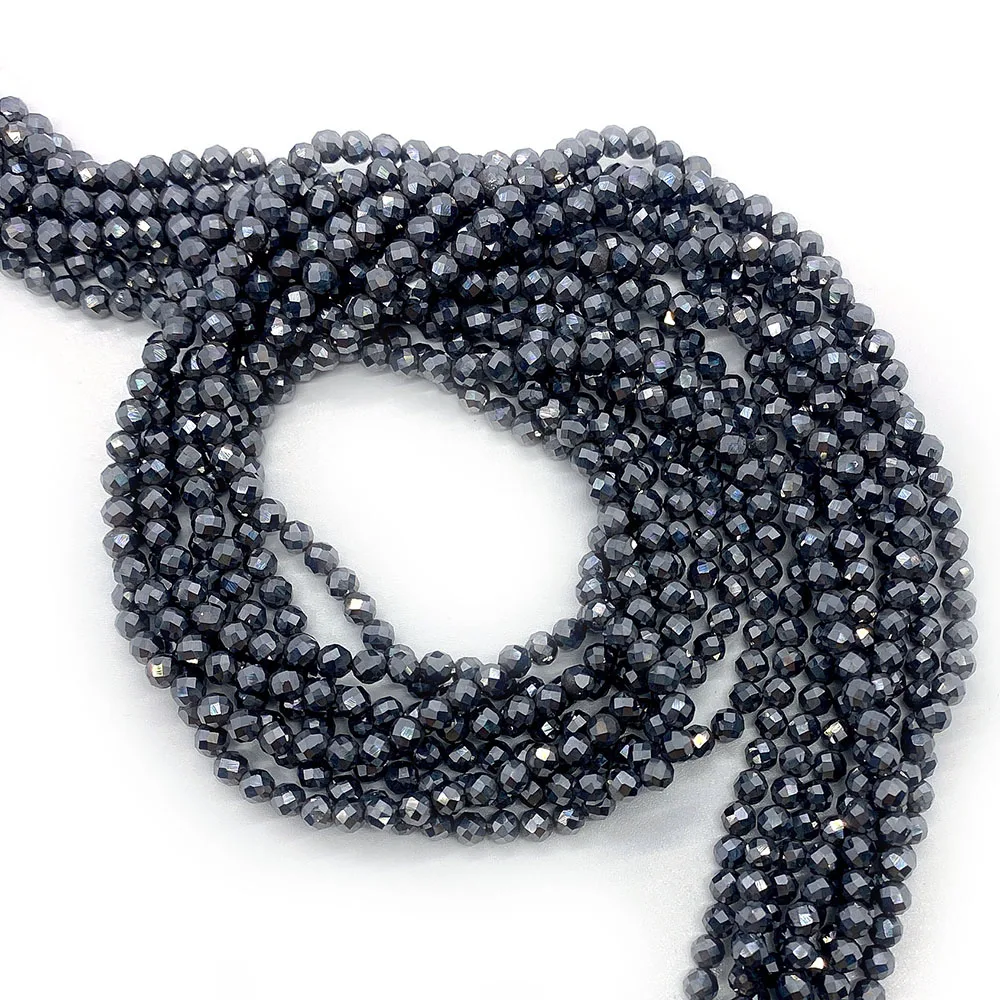 

Natural Stone Bead Hematite Faceted Loose Spacer Beads 2mm 3mm 4mm for Making DIY Necklace Bracelet Accessory Supplies Wholesale