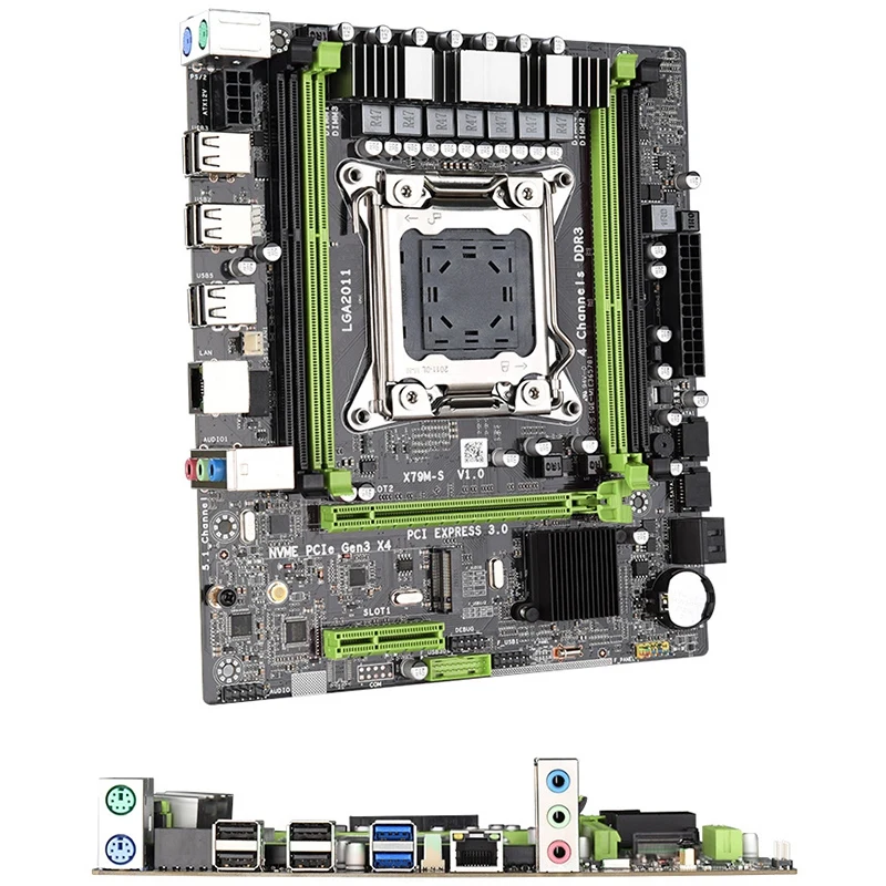 X79 M2 материнская плата LGA2011 M ATX USB2.0 PCI-E NVME M.2 SSD поддержка памяти REG ECC и процессор Xeon