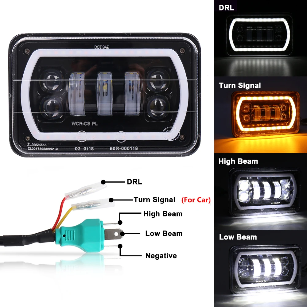 

1 шт., светодиодный фонарь для мотоцикла, 4 Х6 дюймов