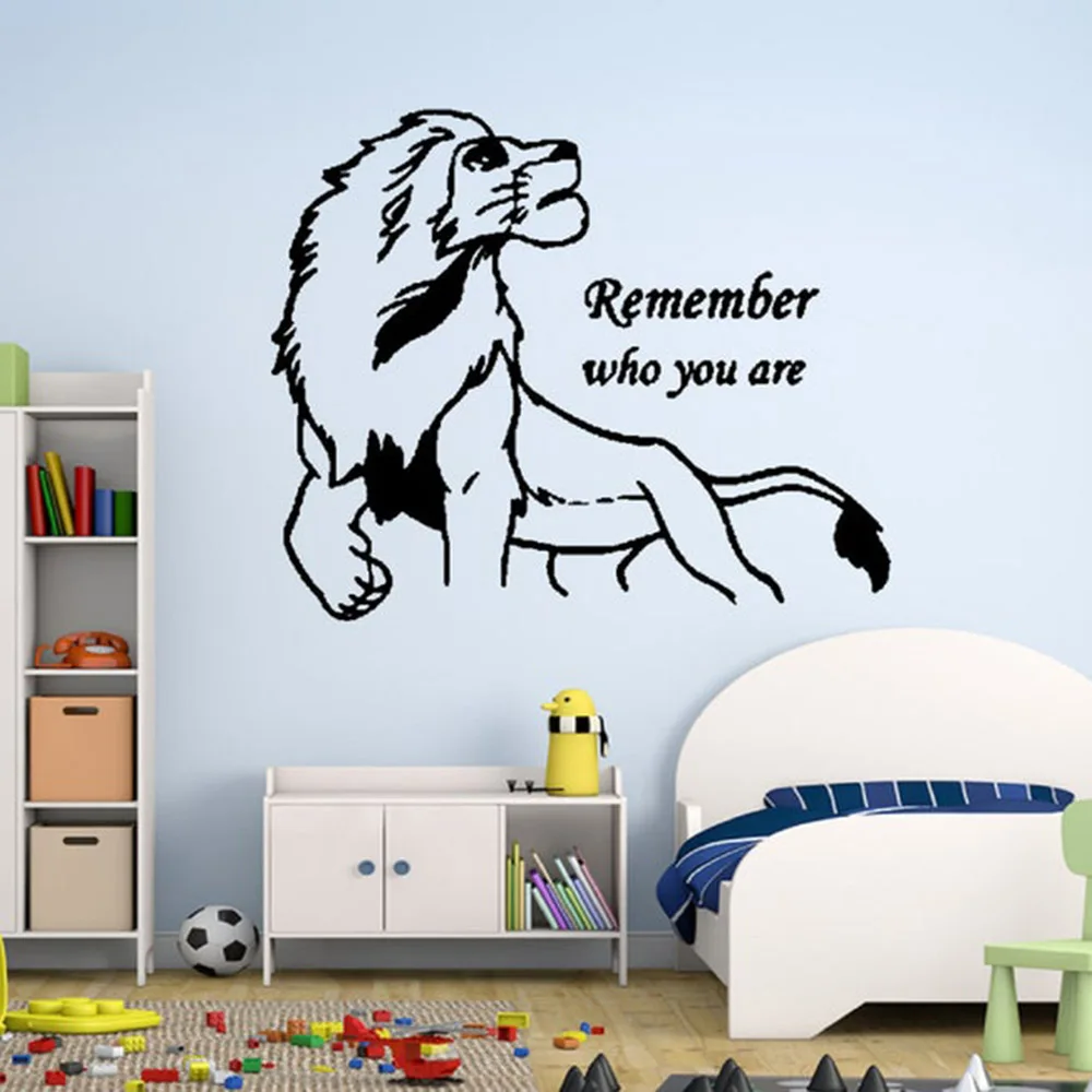

Simba Vinyl Wall Stickers Nursery Decor Lion King Wall Decal Boys Room Decsls Remember Who You Are Decoration Art Mural C223