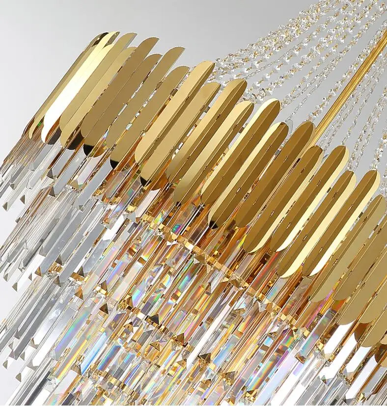 

New Large crystal chandelier in duplex building luxury hotel lobby engineering villa living room hollow chandelier
