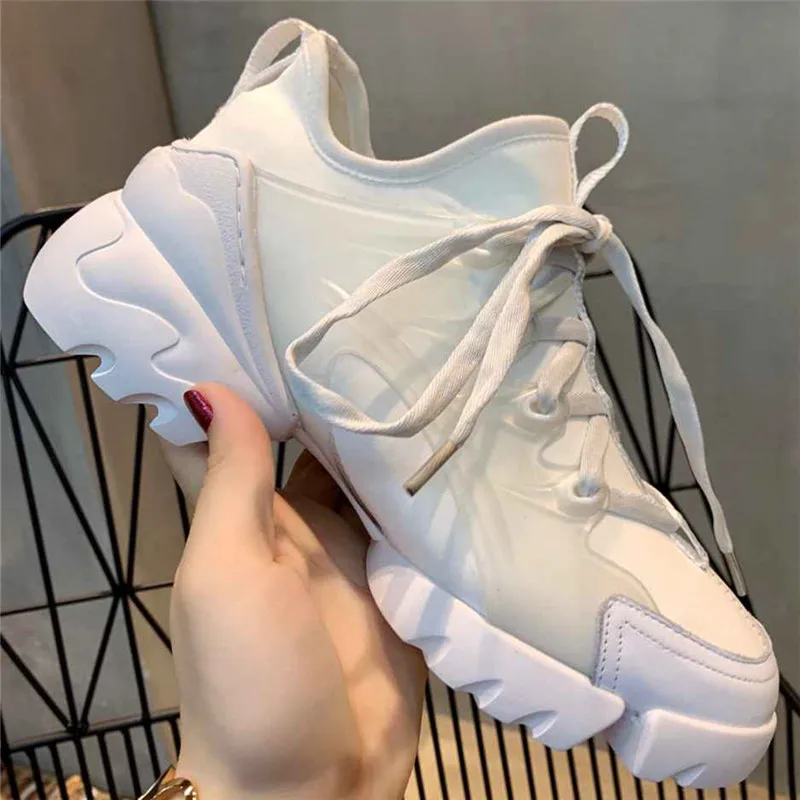 Обувь на платформе; женская обувь с принтом; Zapatos De Mujer на плоской подошве; ботинки с массивным каблуком и шнуровкой; кроссовки с круглым носком; женский спортивный для бега; Лидер продаж