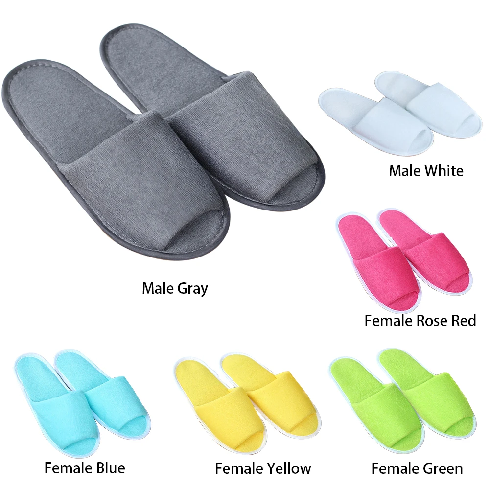 

Men Women Slippers Foldable With Storage Bag Guest Non Disposable House Solid Soft Indoor Spa Travel Hotel Breathable Portable