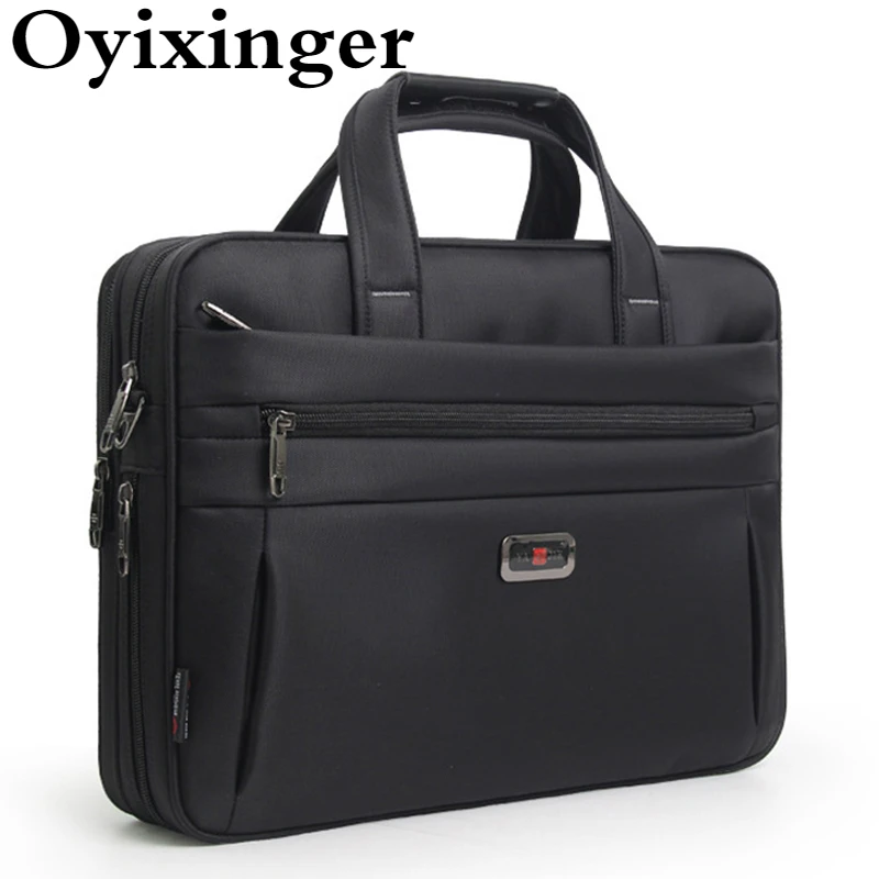 

OYIXINGER Men's Business Briefcase High Quality Oxford Handbag For 15.6Inch Laptop Waterproof Bags For Male A4 Document Storage