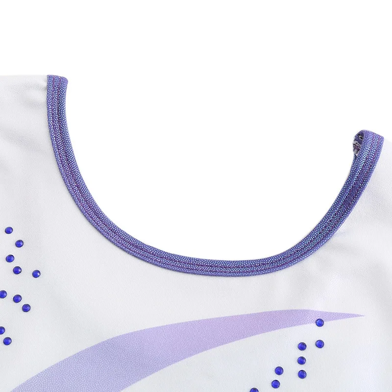 

1PC Purple Children Diamante Sleeveless Ballet Practice Dance Gymnastics Bright Color Bodysuits For Girls