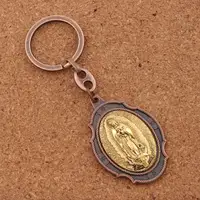 Our Lady of Guadalupe 2inch Icon Metal Blessed Mother Key Ring Travel Protection Key Chain K1740 12colors