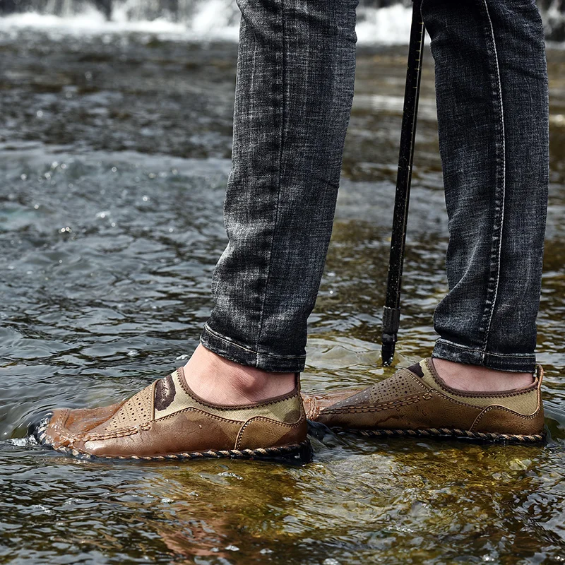 UEXIA мужские повседневные лоферы классические удобные ручной работы из спилка на