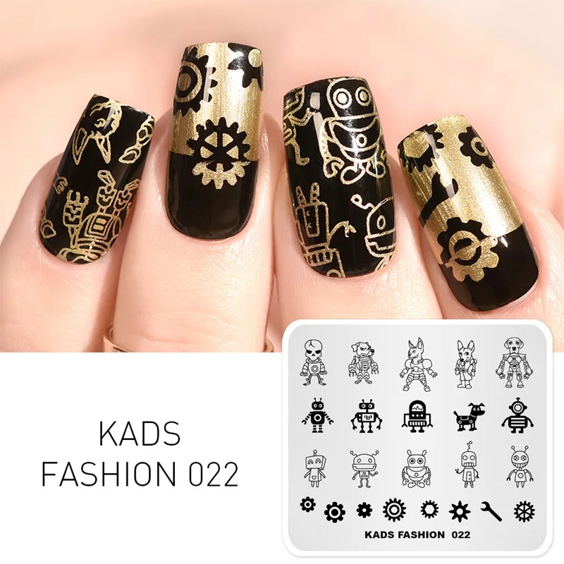 Fashion 022 KADS шаблон для дизайна ногтей 63 дизайна модная серия Различные стили больше вариантов шаблон для штамповки ногтей пластины для дизайна ногтей трафареты - Цвет: Fashion 022
