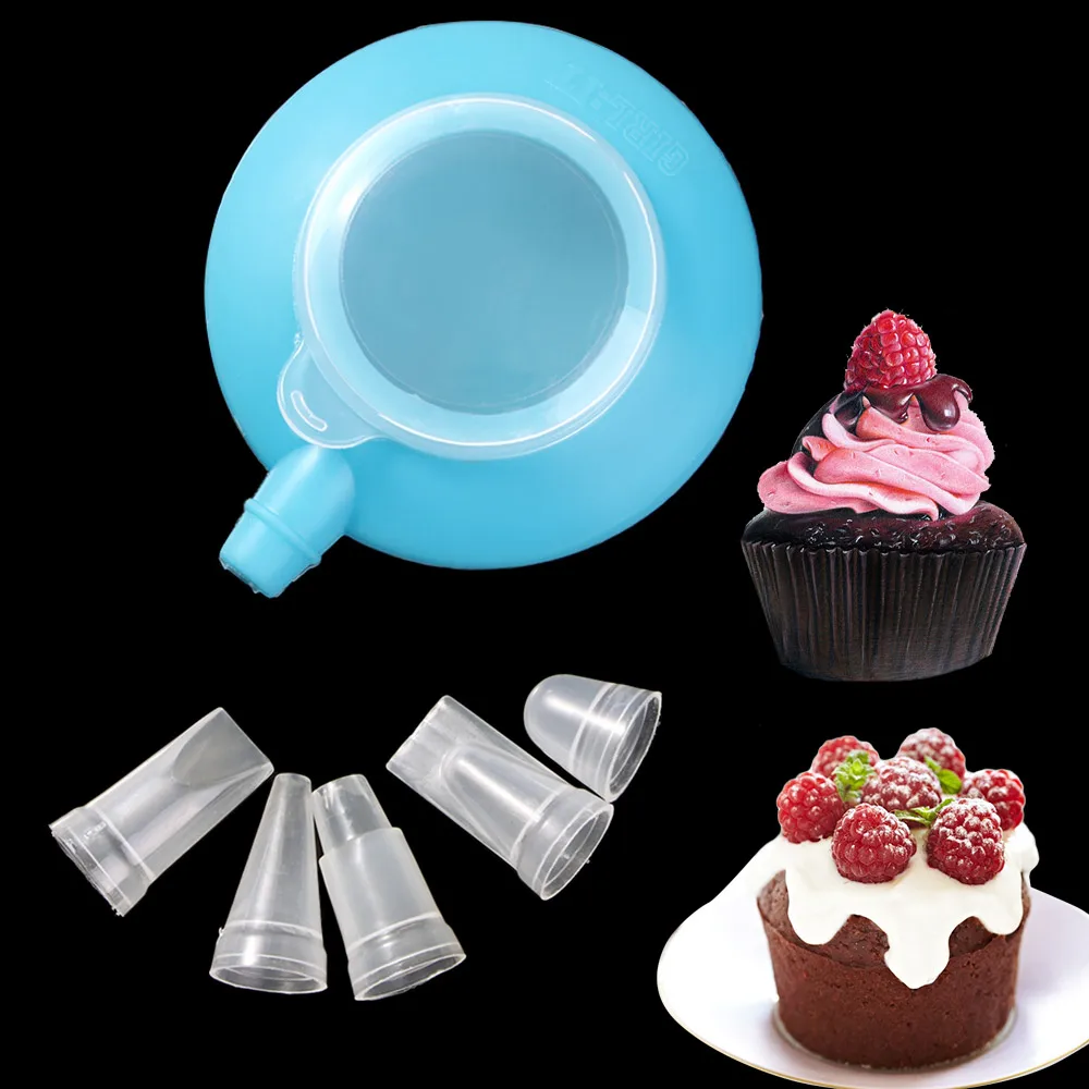 Инструмент для выдавливания соуса с 3 насадками силиконовая ручка украшения