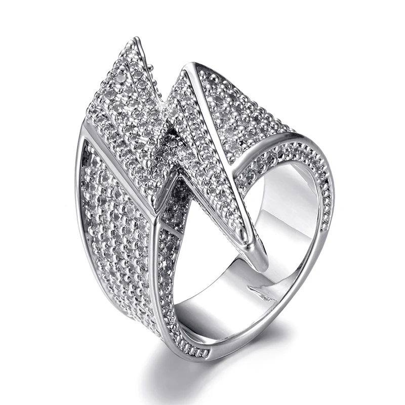 

D & Z световые кольца с микро покрытием из кубического циркония золотого/белого золота, ювелирные изделия в стиле хип-хоп для мужчин и женщин, ...