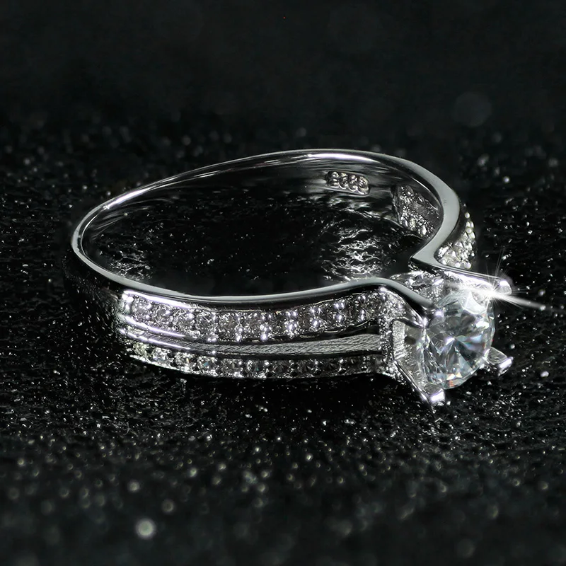 925 стерлингового серебра обручальные кольца для женщин класса AAA циркон