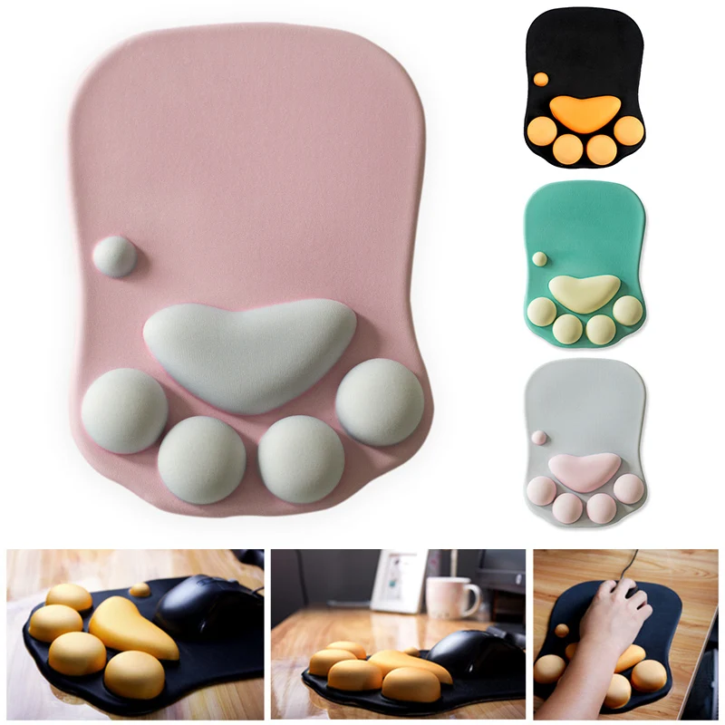 Силиконовый коврик для мыши с кошачьими лапами Kawaii 3D подставки под запястье JR Deals