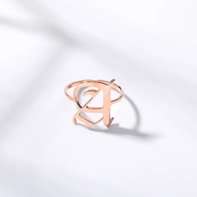 Винтажное регулируемое кольцо из нержавеющей стали с английской надписью |