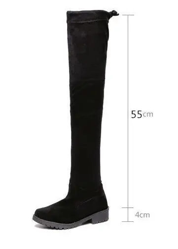 Женские ботинки женские осенне-зимние сапоги на плоской подошве ботфорты выше