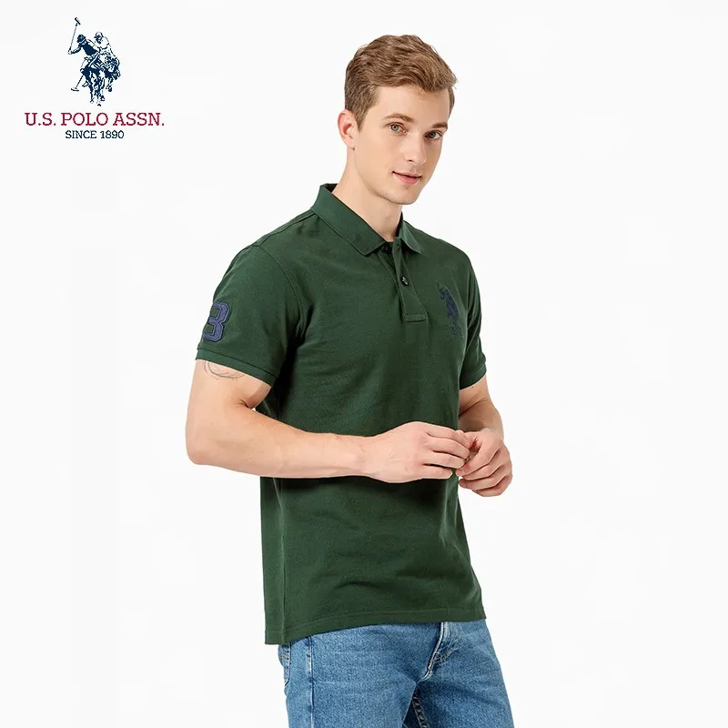 Мужская летняя рубашка-поло из 100% хлопка с вышивкой и коротким рукавом | одежда