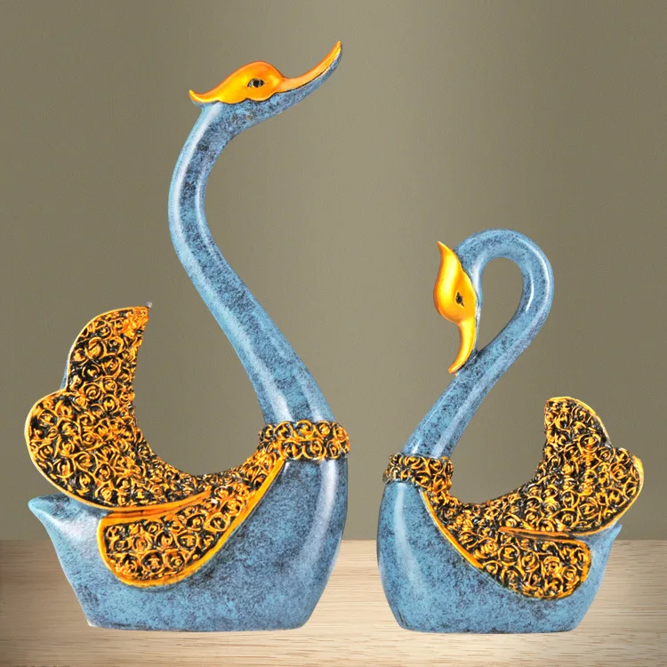 

New lovers Swan ornament resin crafts wedding gift European home decoration gift