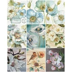 Картина из страз YI BRIGHT 5D сделай сам, квадратная круглая мозаика с белыми цветами, вышивка крестиком, птица, ручная работа, искусство, украшение для дома, подарок