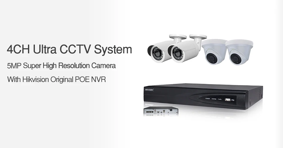 4CH CCTV система 2+ 2 шт Ультра 5MP наружная камера безопасности POE и Hikvision 4 POE NVR DS-7604NI-K1/4 P DIY комплекты видеонаблюдения