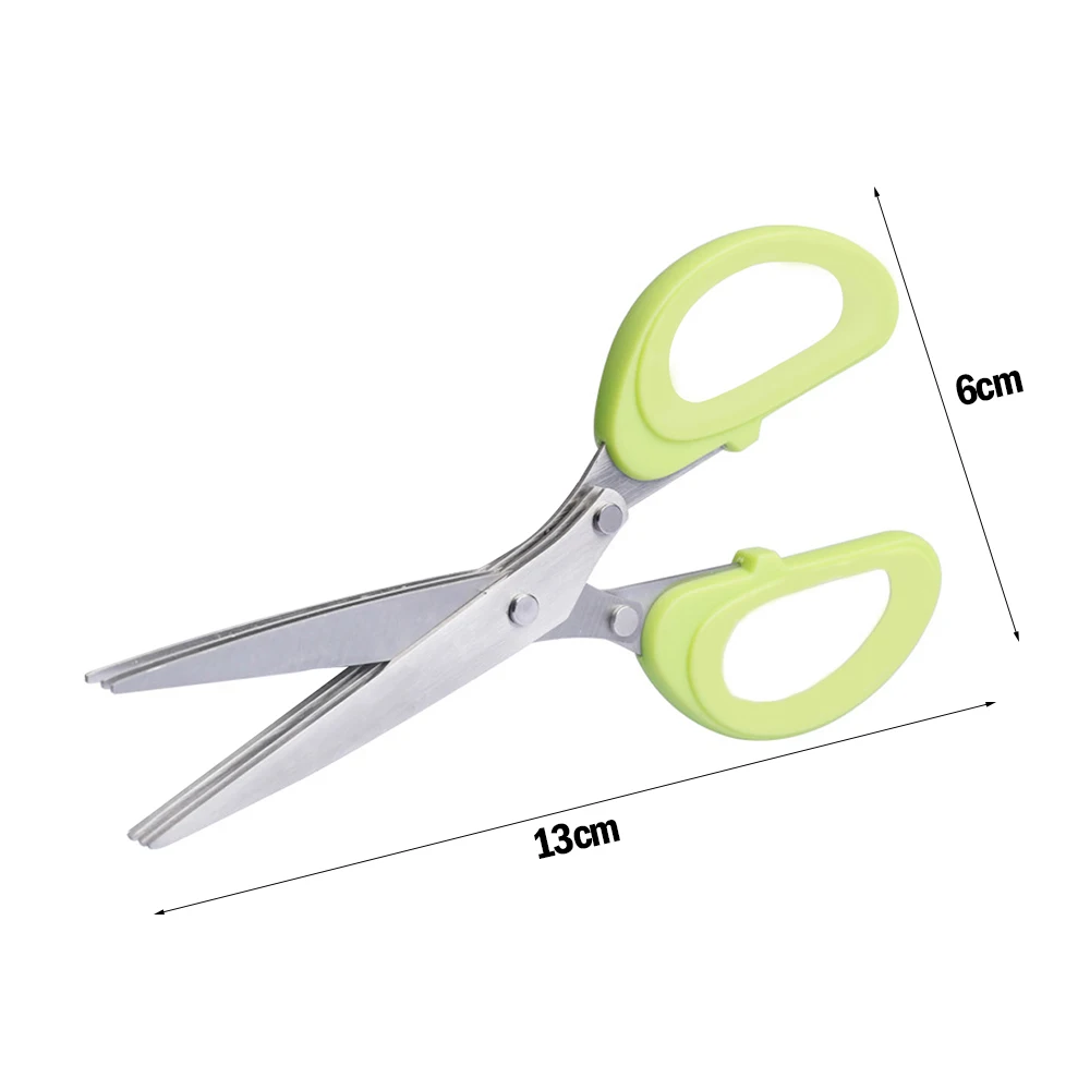

15CM Minced 5 Blades Stainless Steel Kitchen Scissors Herb Cutter Shredded Rosemary Scallion Cutter Herb Chopped Tool Cut 2020