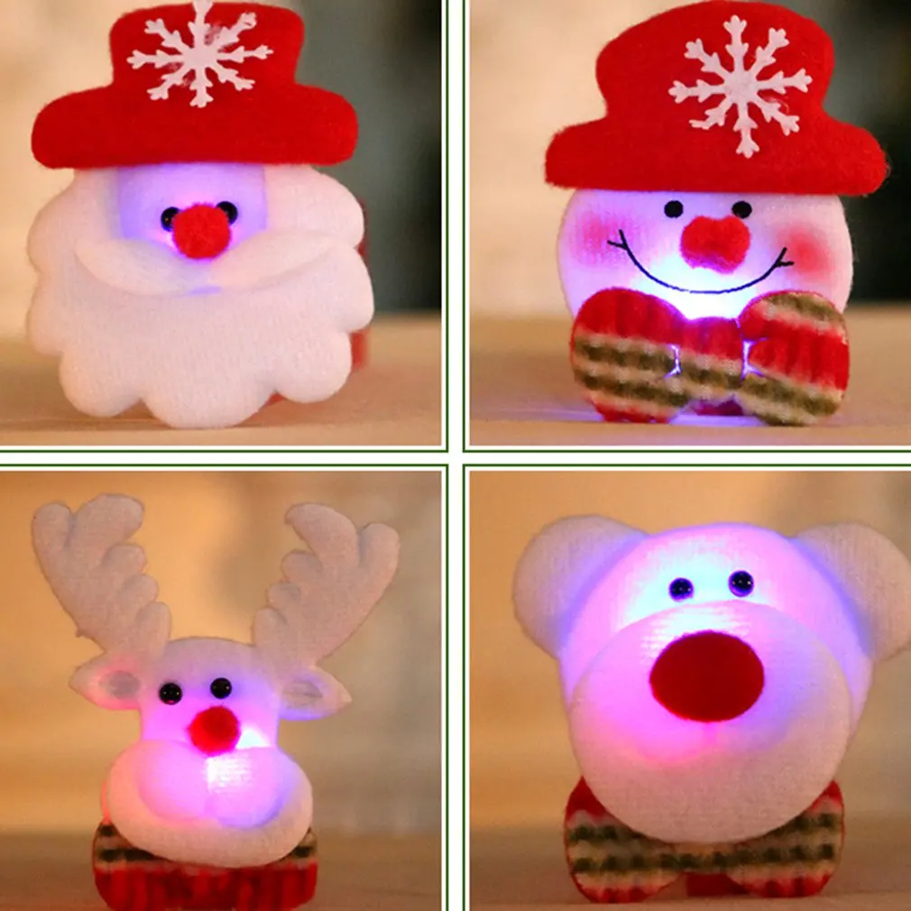 Рождественские светящиеся Броши светодиодный светильник булавки мультфильм