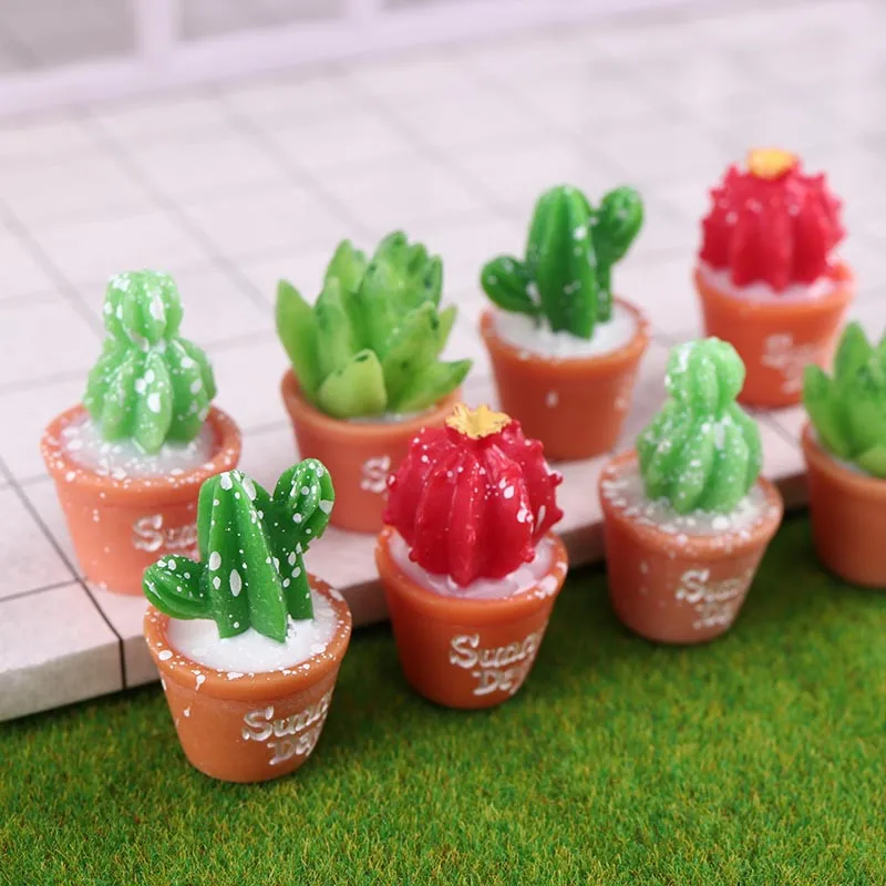 1 шт. милый мини суккулент кактус растение декор сделай сам поделки из смолы