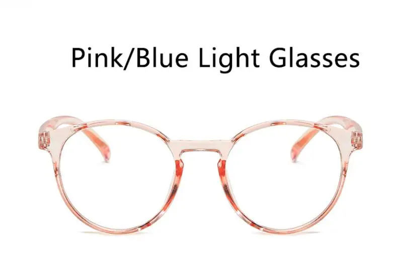clear pink Прозрачные линзы, анти-синий светильник, очки, Ретро стиль, оправа для очков для женщин и мужчин, простые круглые очки, прозрачные компьютерные очки - Цвет оправы: clear pink