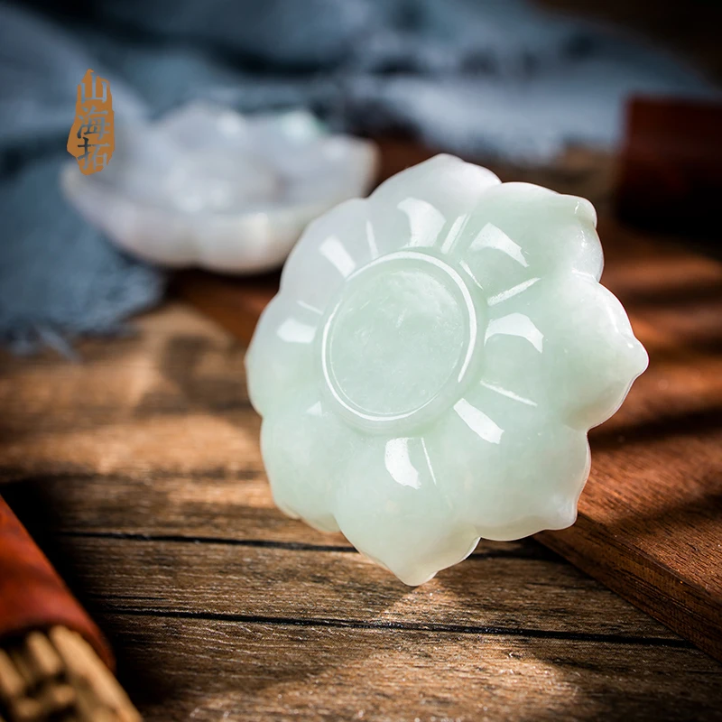 Каменный лотос для дымящихся палочек инценза для дома, чайного домика и декоративных аксессуаров из натуральной нефритовой резьбы орнаментального творчества.