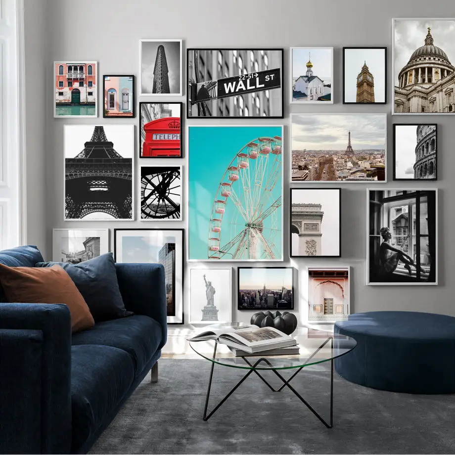 Настенные постеры с изображением Эйфелевой арки церкви Биг-Бена настенные