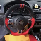 Для Volkswagen Golf 6 GTI MK6 VW Polo GTI Scirocco R Passat CC R-Line черная замша ручная сшивка DIY чехол рулевого колеса автомобиля