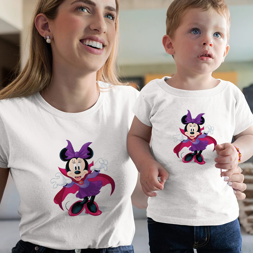 Camiseta creativa de Disney para madre e hija, ropa de aspecto familiar de perro Pluto y calabaza, bonita camiseta de Halloween-1