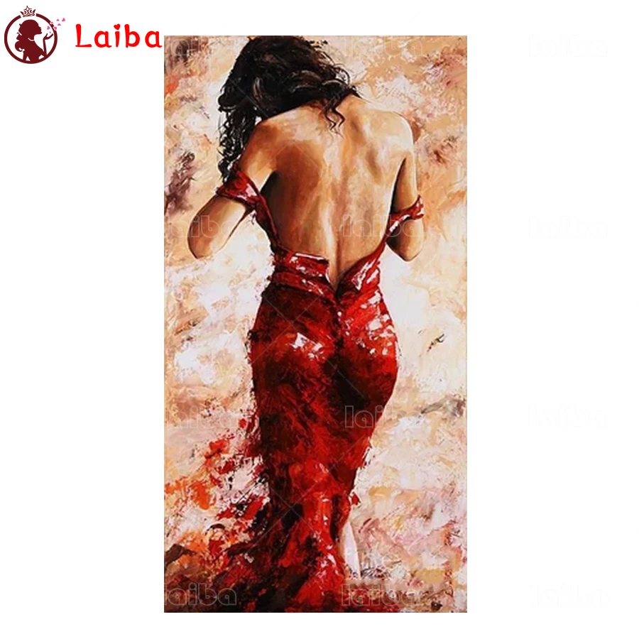 

diamond embroidery Abstract art, sexy woman back view diamond painting cross stitch 5d full square round drill 5d puzzles