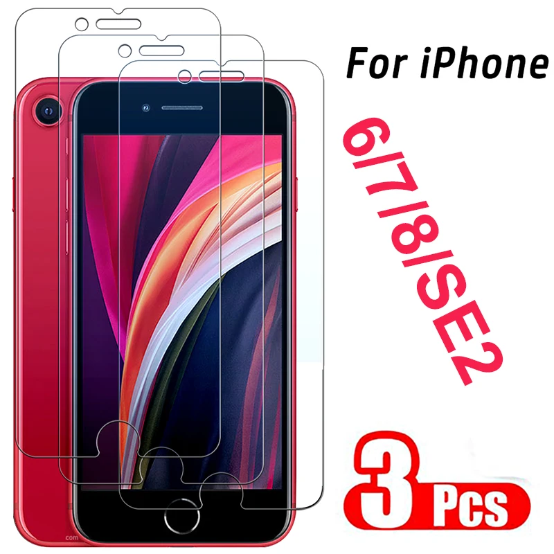 Защитное стекло для iPhone Se 2020 3 шт. Защита экрана 6 6S 7 8 Plus закаленное Бронированная