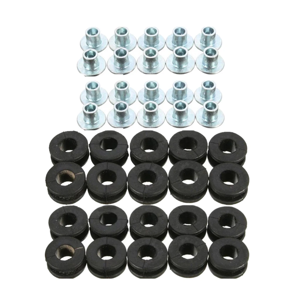 

20 Pieces Motorcycle Rubber Grommets For Yamaha for Suzuki Parts Black