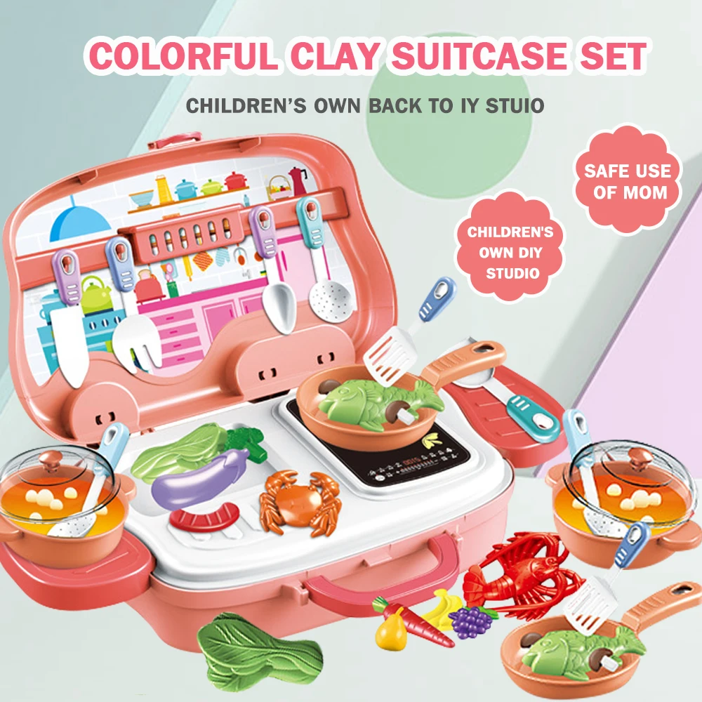 3 шт. детские игрушки для кухни с чемоданом | Игрушки и хобби