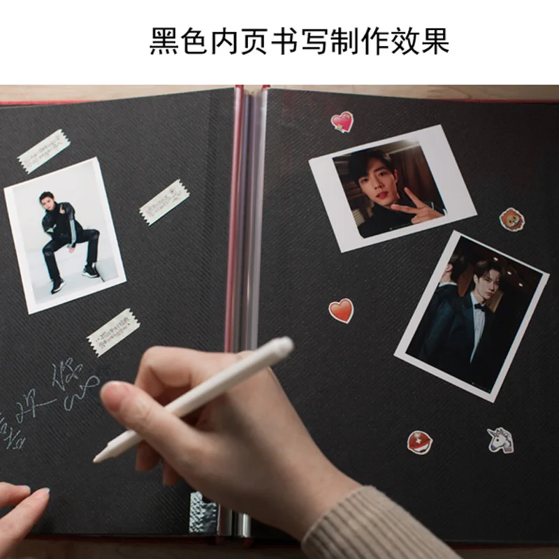 

Cotton Iinen 16 Inch White Page Black Page Retro Personality DIY Paste Photo Album Family Wedding Birthday Children's Gift