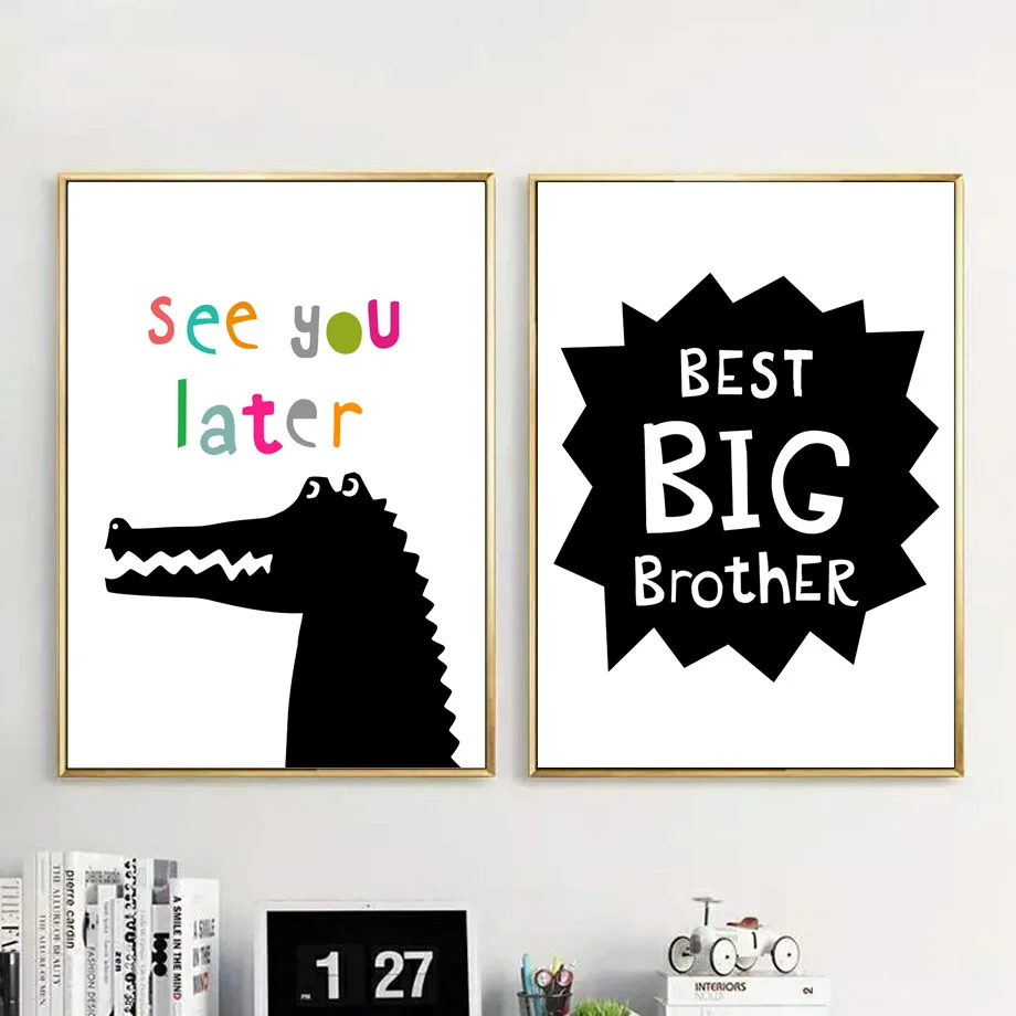 Настенная картина Медведь с цитатами крокодил настенная Картина на холсте